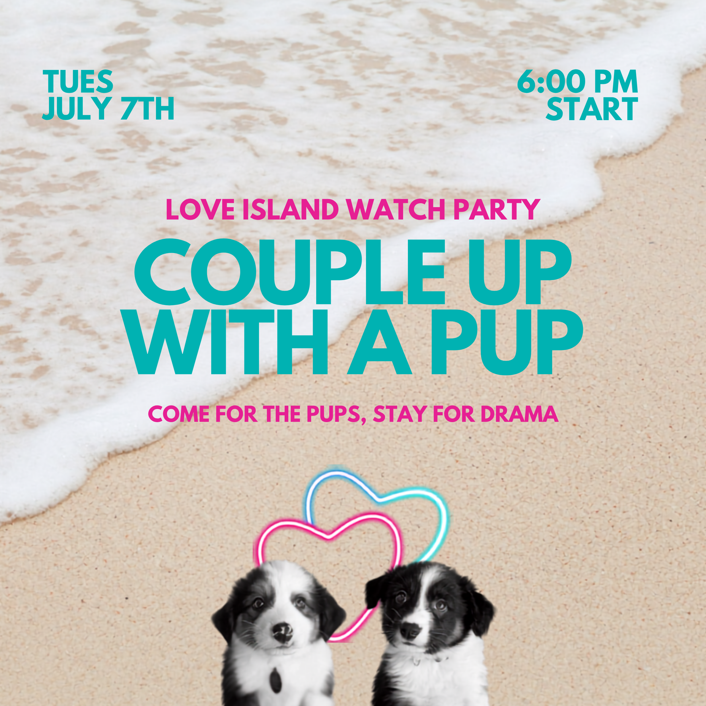 Couple Up with a Pup, A Love Island Watch Party - Summer Series