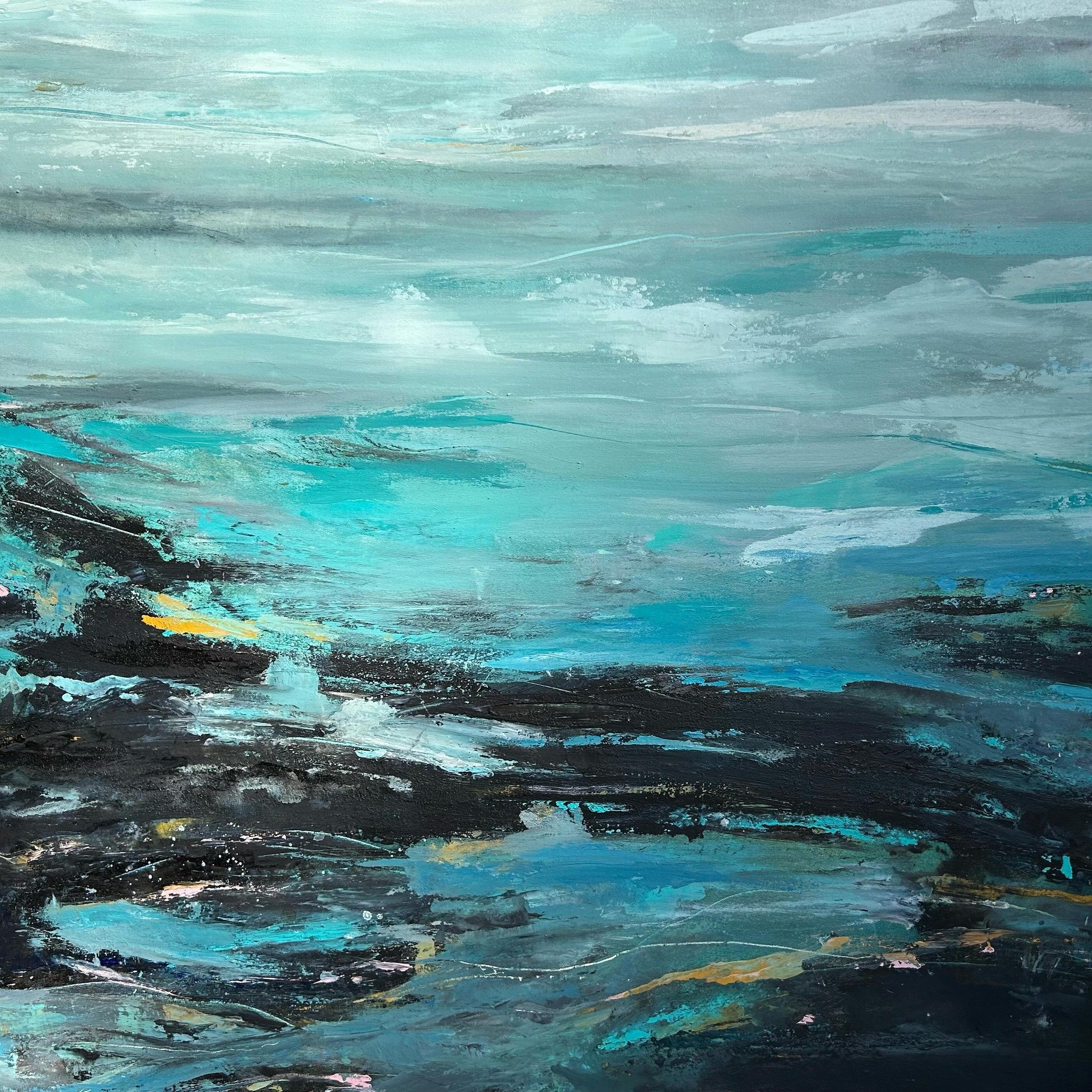 The last post inspired me to create this abstracted coastal rock platform artwork that leads us out into the ocean. Really loved seeing this come together- the ocean is a place that makes me feel really alive - hope my energy is not too strongly expr