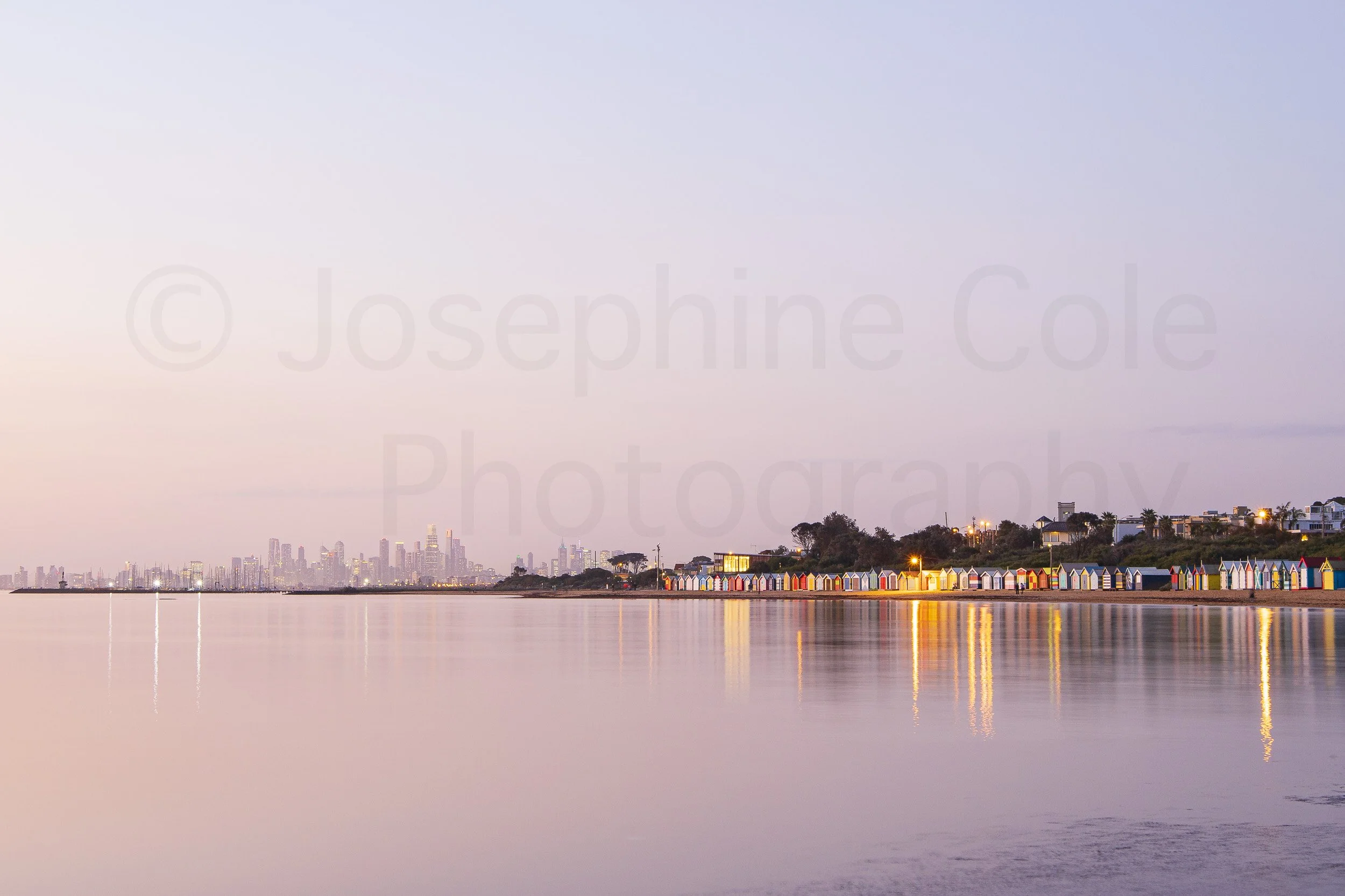 Brighton Beach Boxes Sunset