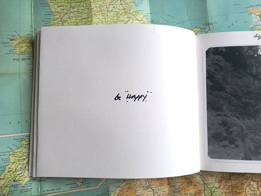 I made a book for my Grampa, using his handwriting from letters, & the photos he developed for me