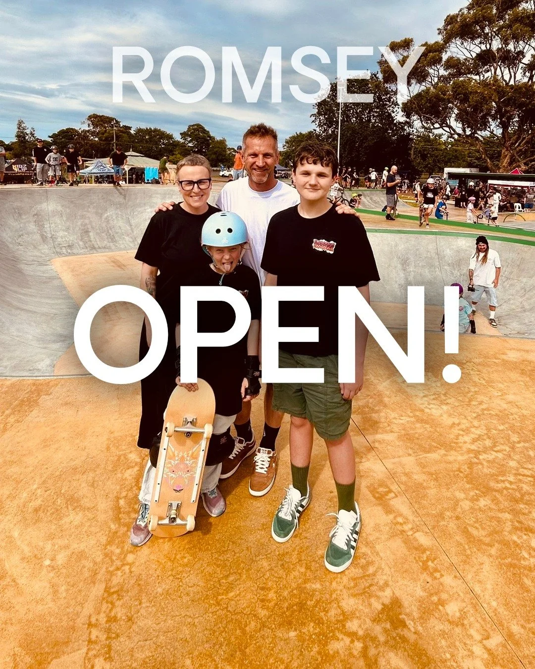 Romsey is ready to roll!

And because it's so close to home, it&rsquo;s extra special. I&rsquo;ve never had my whole family at a skatepark opening before. 

Thank you, Lauren, Hamish, and Edie for sharing this with me ❤️❤️❤️

#romseyskatepark #skatep