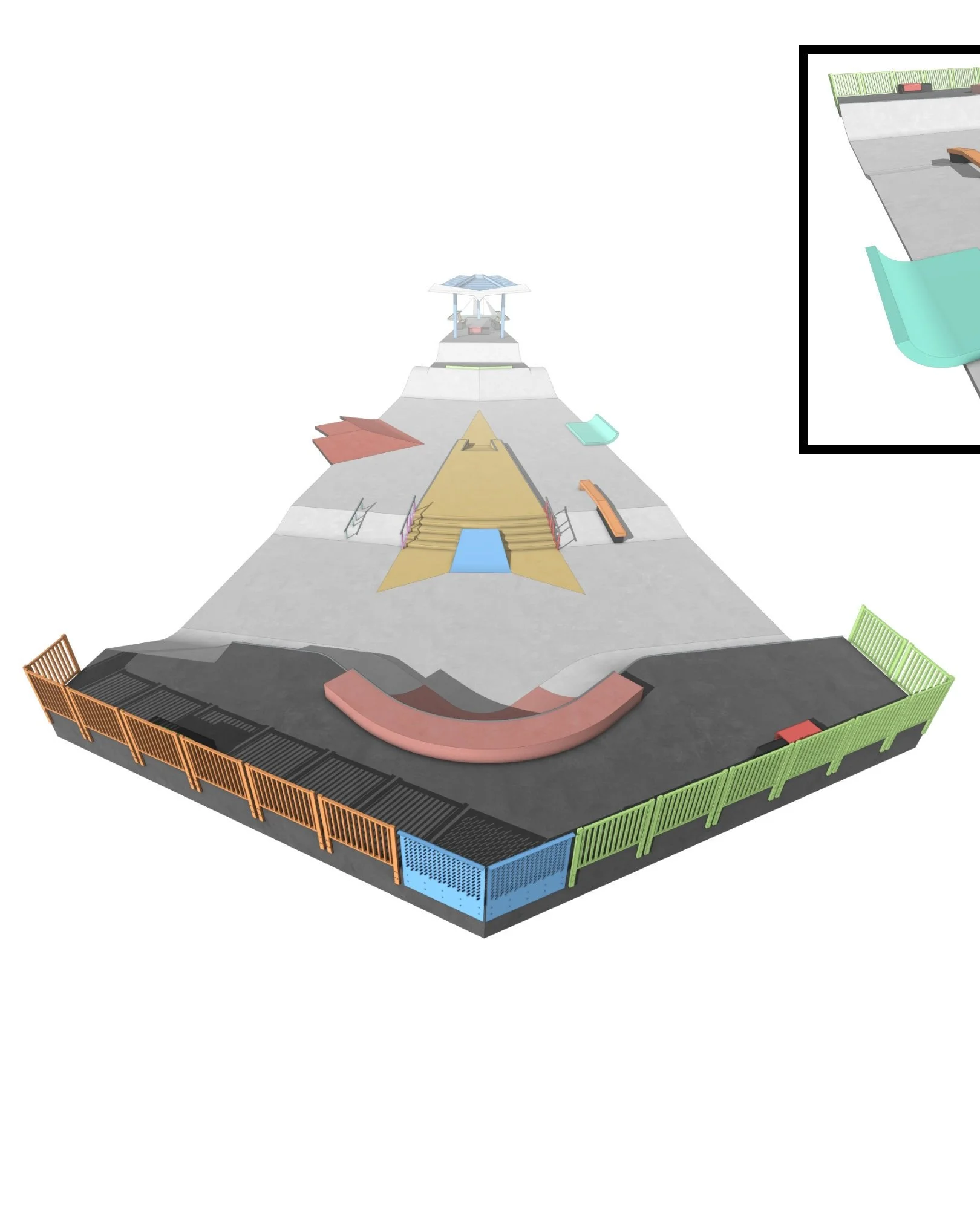 A few small tweaks and colour changes for Watagan Skatepark - nearly ready to build!

#skatepark #skateparkdesign #paperplanes #origami #sketchup