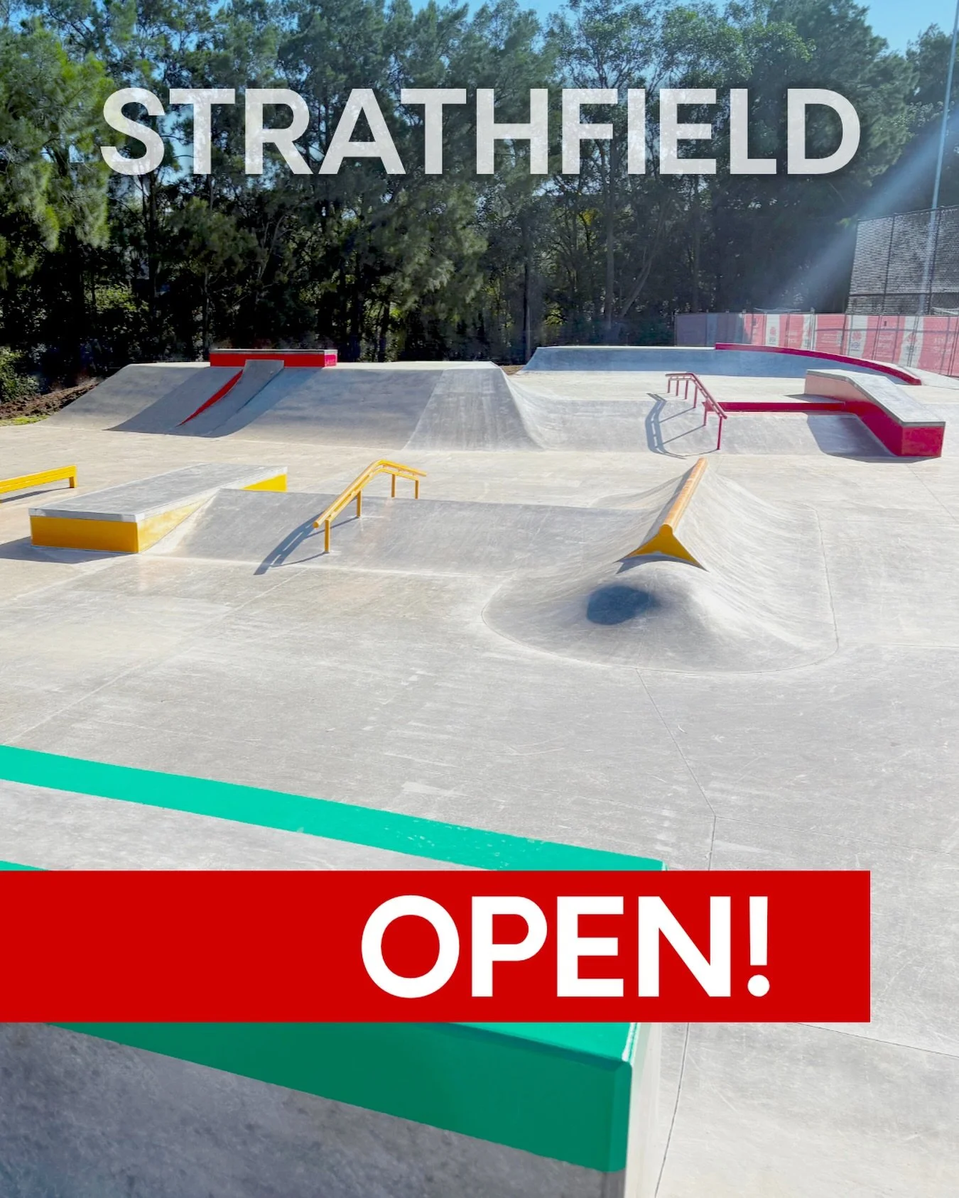 The OG Strathfield skatepark just got a makeover! The old concrete was patched and ground smooth, and a section added on the side to introduce some new elements. This is a great example of how Councils can breathe life into an old skatepark and get m