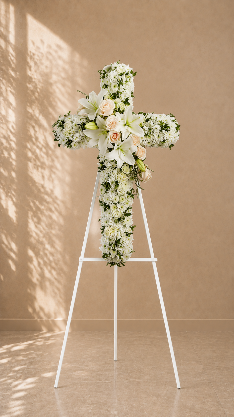 Divine Light Floral Cross