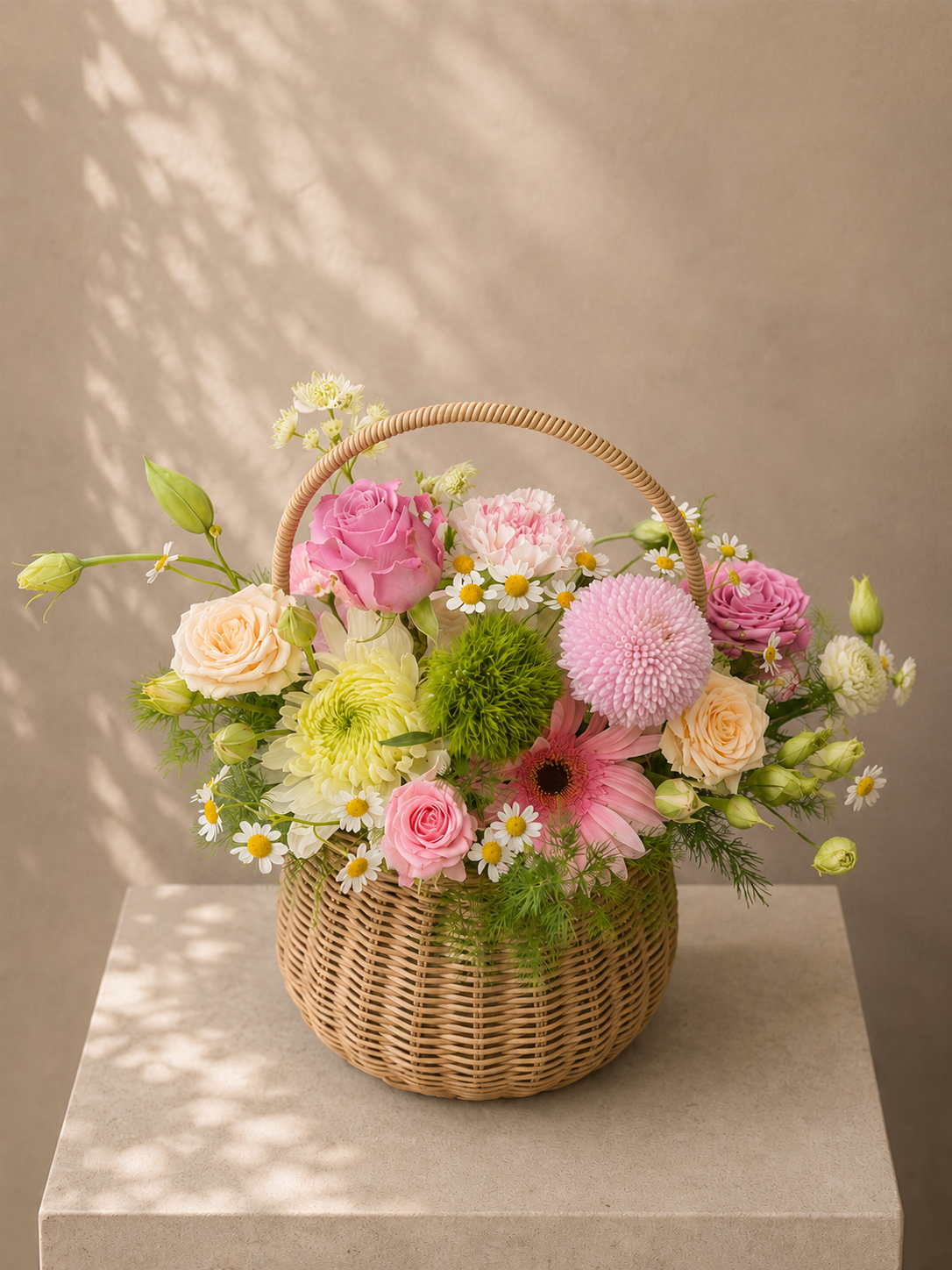Charming Pastel Flower Basket