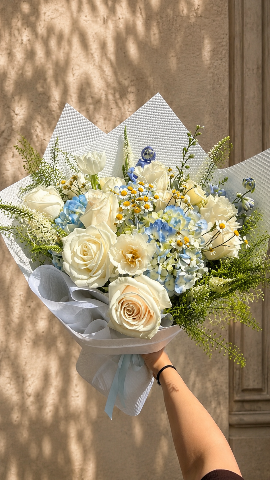 Ivory and Blue Elegance Bouquet