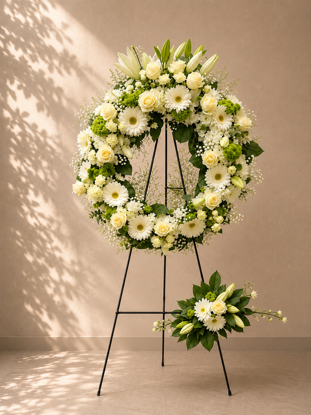 Graceful White Sympathy Wreath