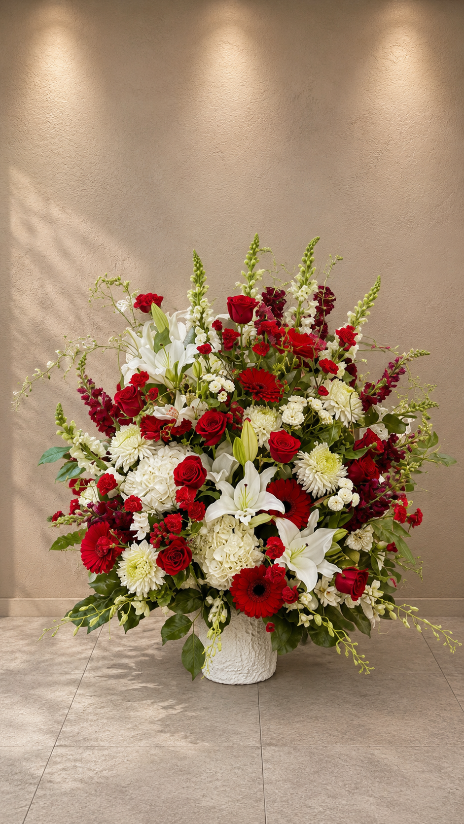 Red & White Elegance Floral Arrangement