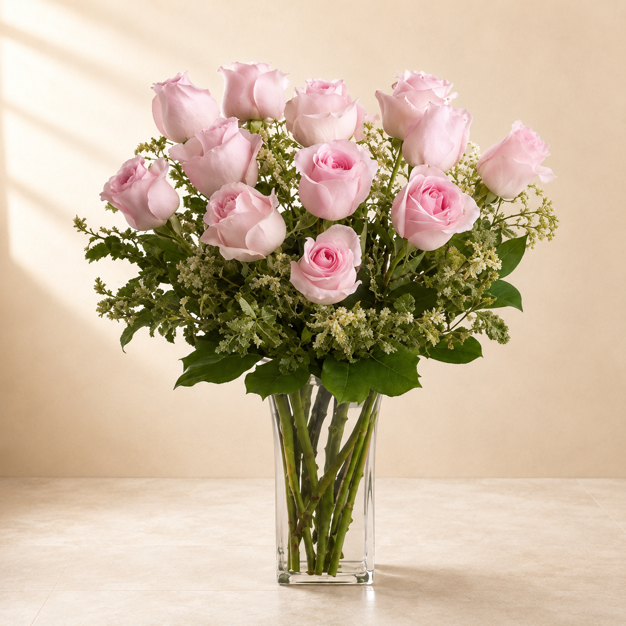Charming Dozen Pink Roses
