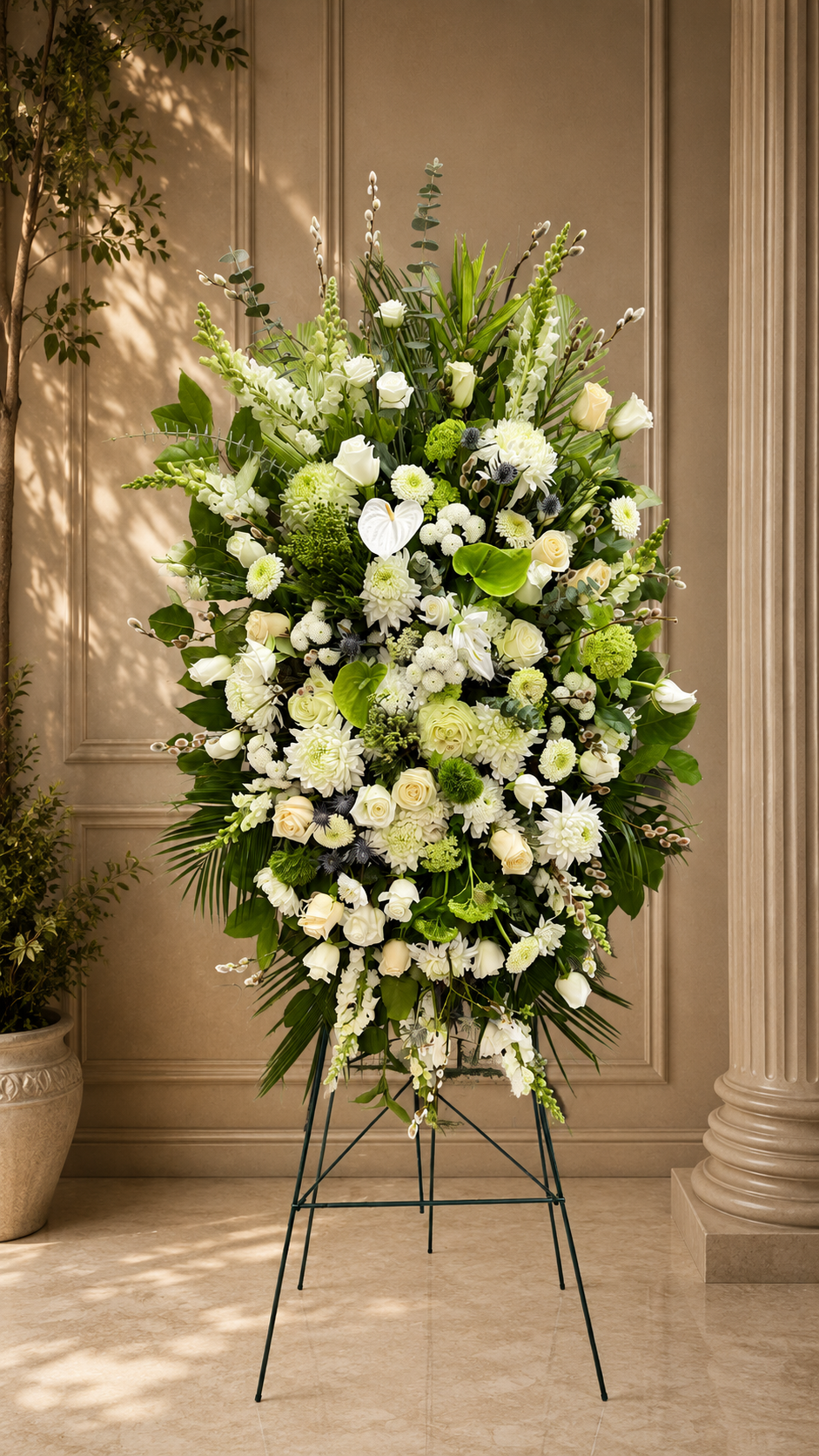 White Serenity standing spray