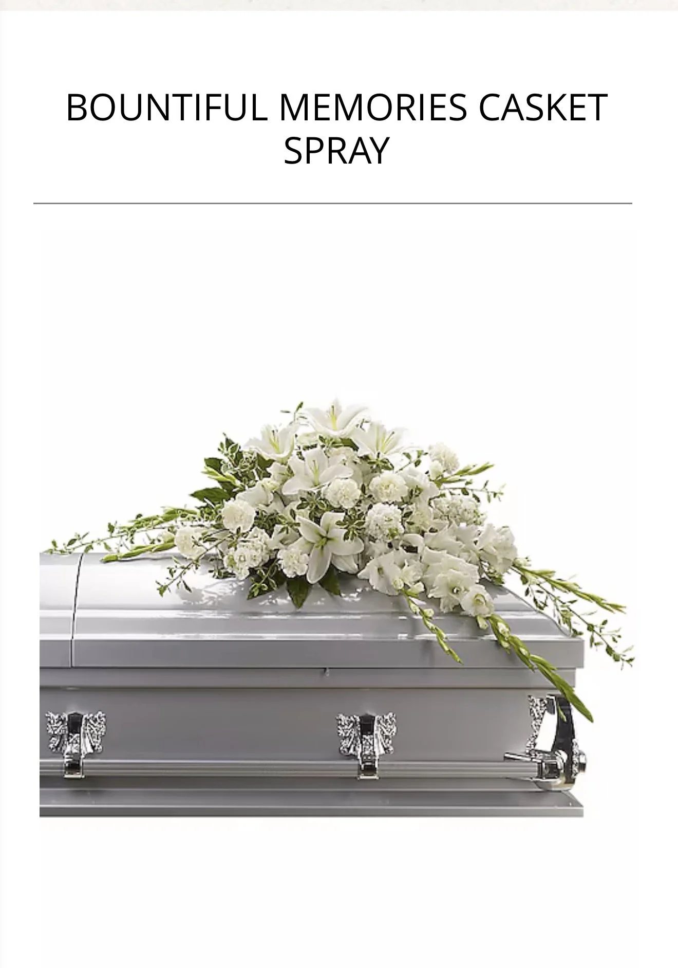 Bountiful Memories Casket Spray