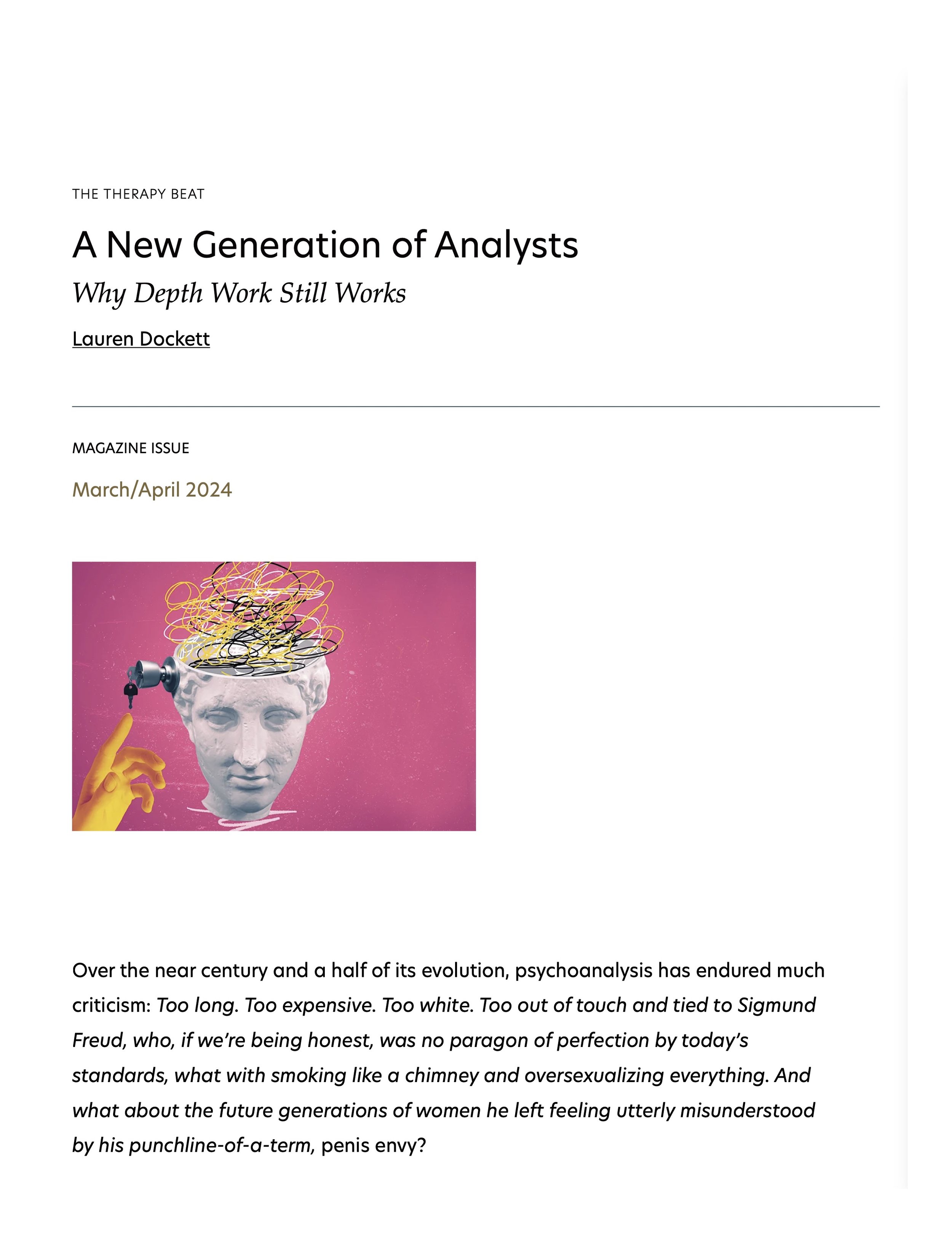 A New Generation of Analysts