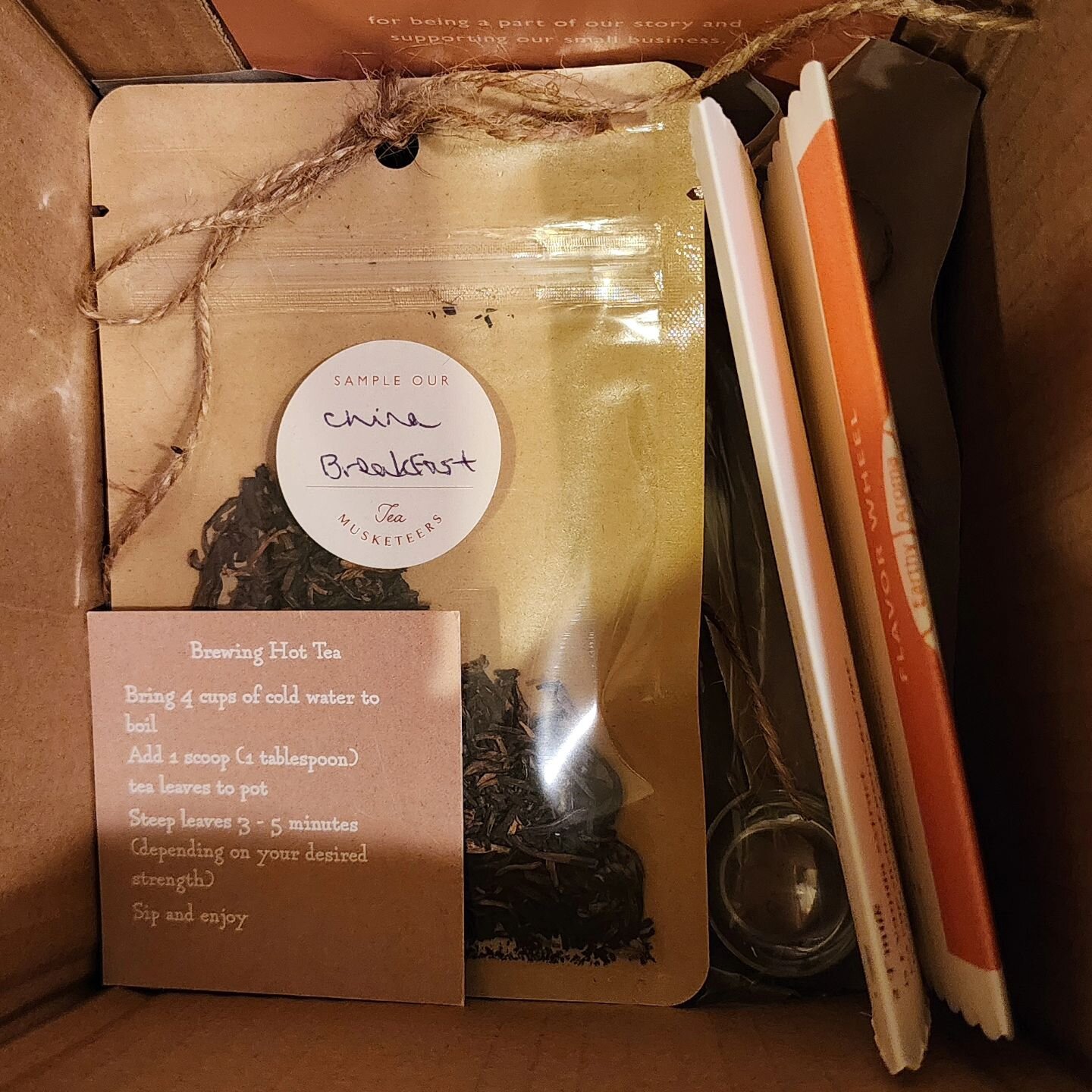 Our spring seasonal box is available until the end of April. It may be small, but it mighty!! It is a great way to sample our teas or gift to someone wanting to try tea. 
What does this box contain:
-Three tea samples (each make 1 pot of tea)
-One pe