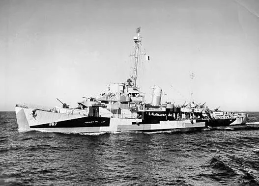 VANCE during World War II, as a Destroyer Escort.