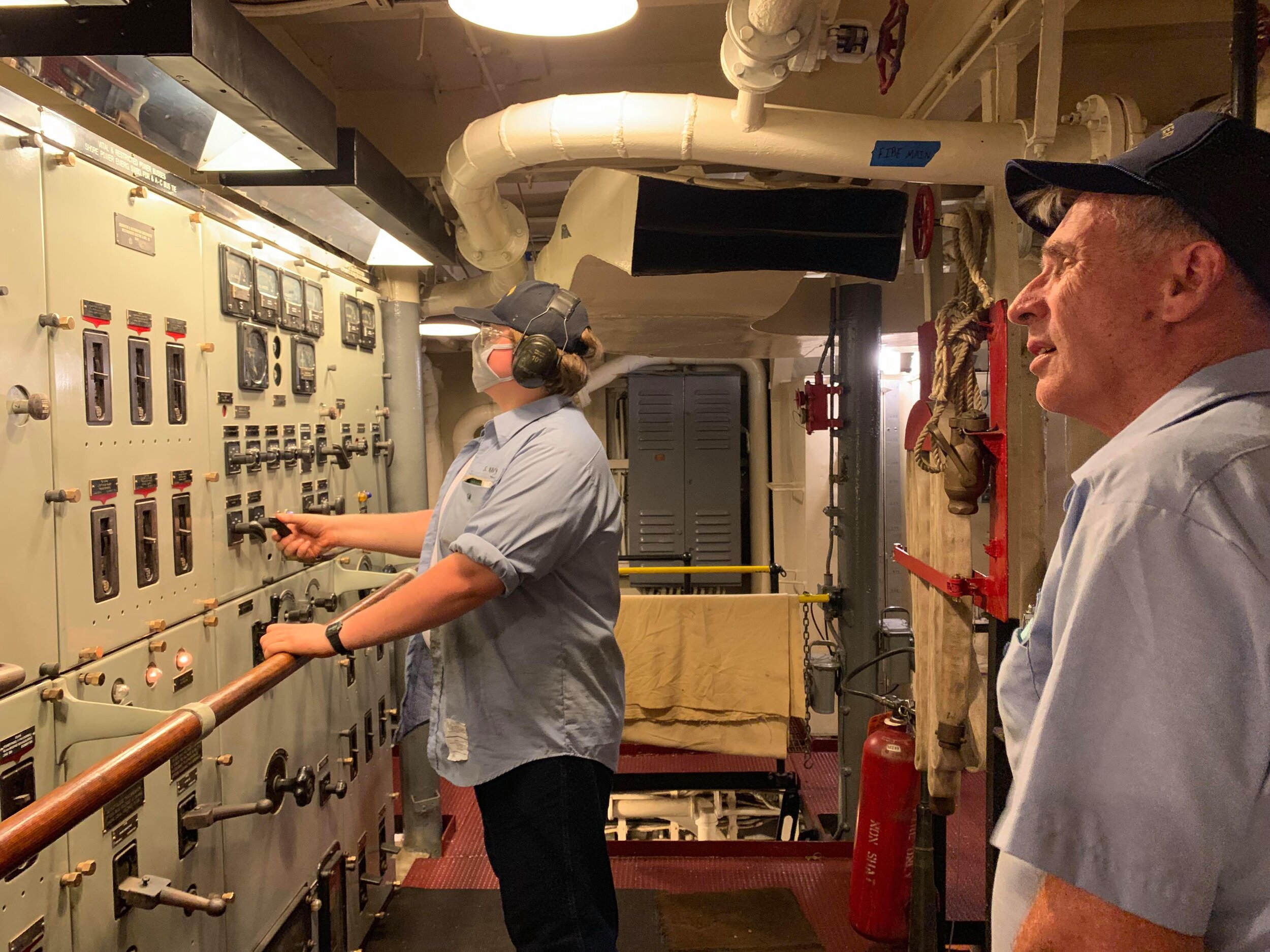 Alex and Gary on Engine Room watch. Photo by Thomas Scian.