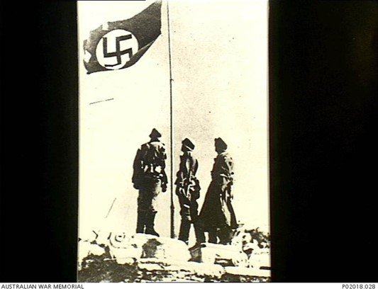 βThe German Swastika flag flies over the Acropolis, signifying the defeat of Greece,β Australian War Memorial
https://www.awm.gov.au/collection/C305903.