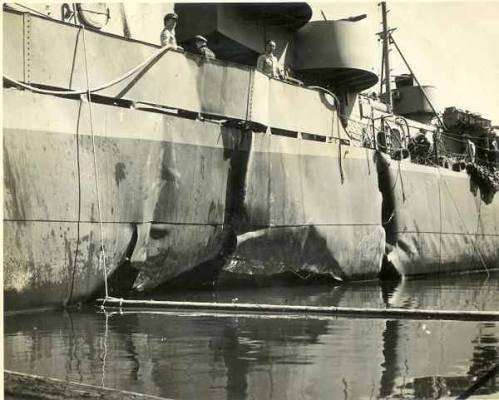 HOLDER'S damage from German aircraft, April 1944. 