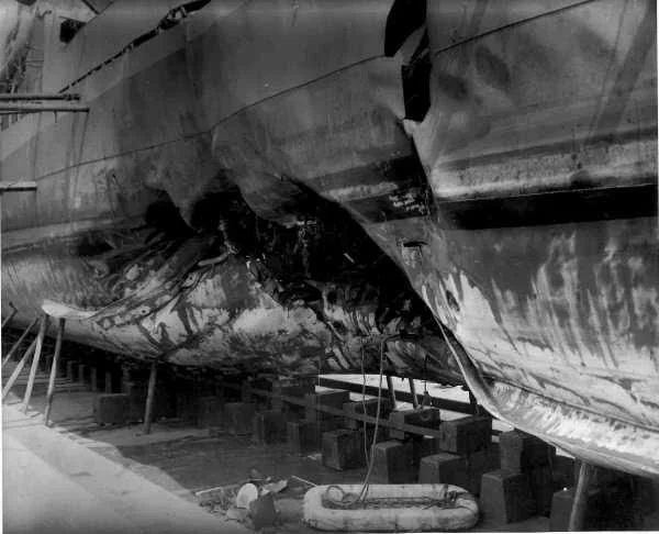 HOLDER'S damage from German aircraft, April 1944. 