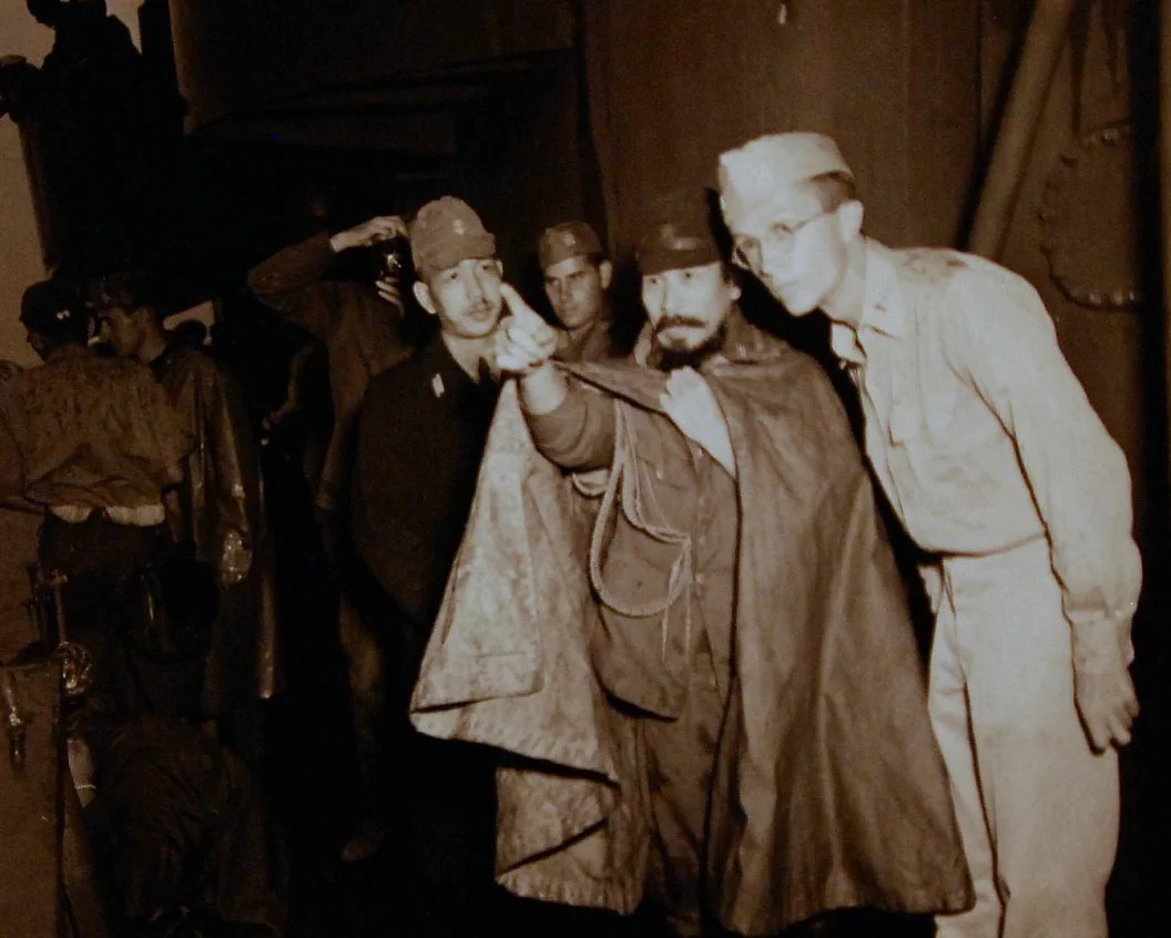 Japanese officers aboard AMICK to sign surrender documents of Babelthamo, Palau. Photo from DEHM.