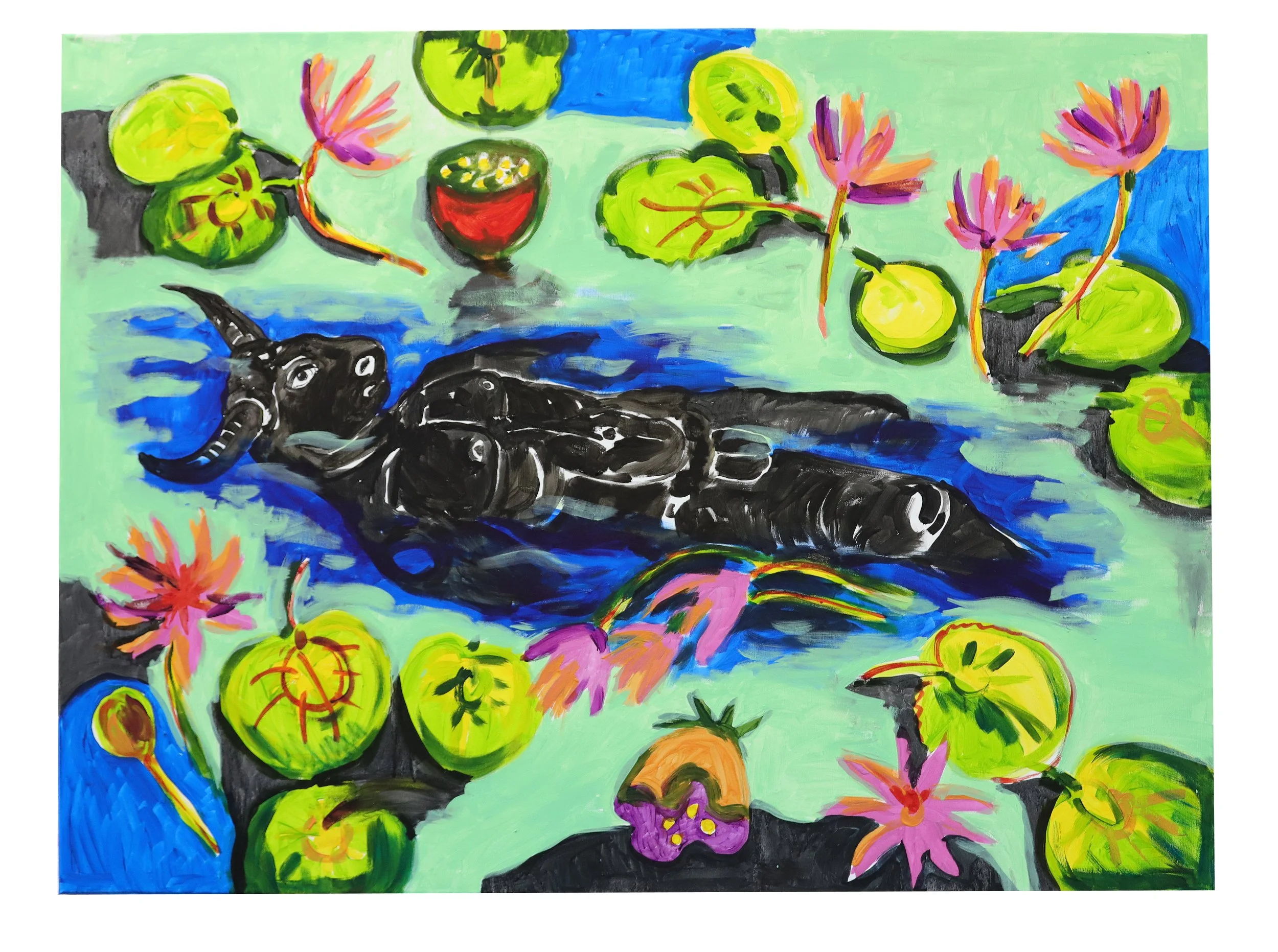 Minotaurusz Ophelia, 90x120 cm, akril, vászon, 2025 