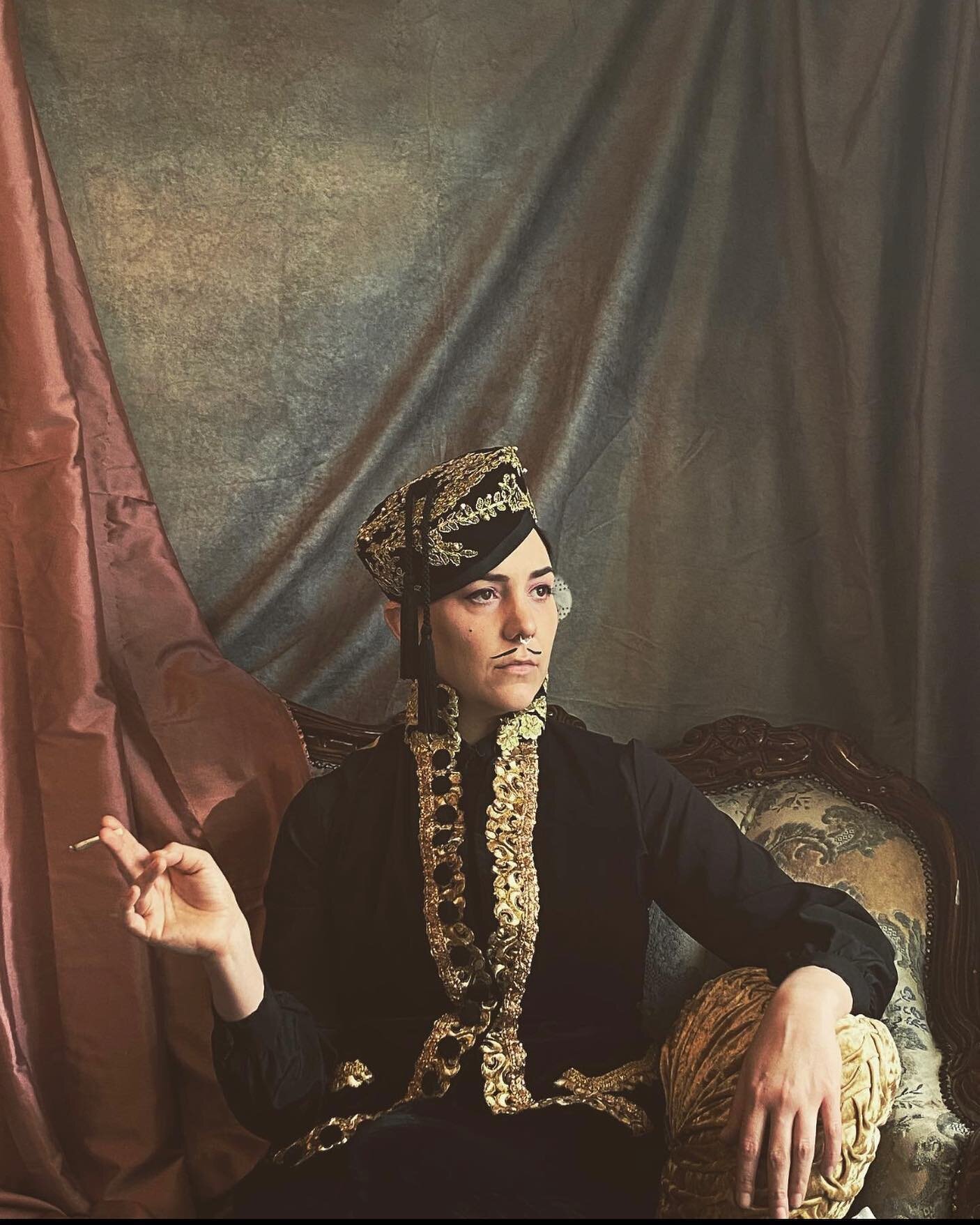 Repost @drucillaburrell 
Waistcoat and smoking hat made to order by @magdaleneceleste. Drop her a dm if you fancy something deliciously decant for your winter lockdown lounging Photo @atelierococo