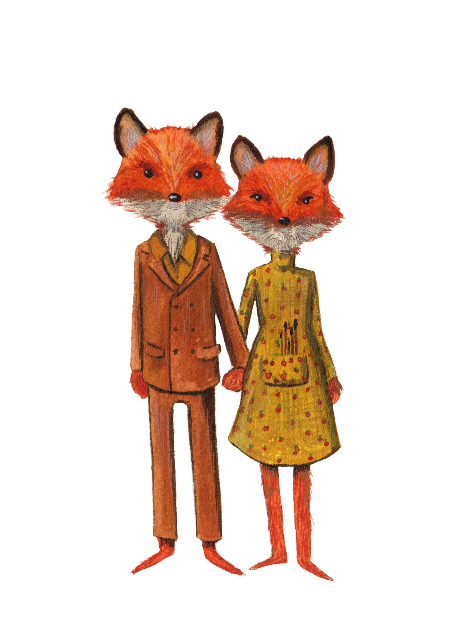 Mr and Mrs Fox Fine Art Print — Newspaper Balloon