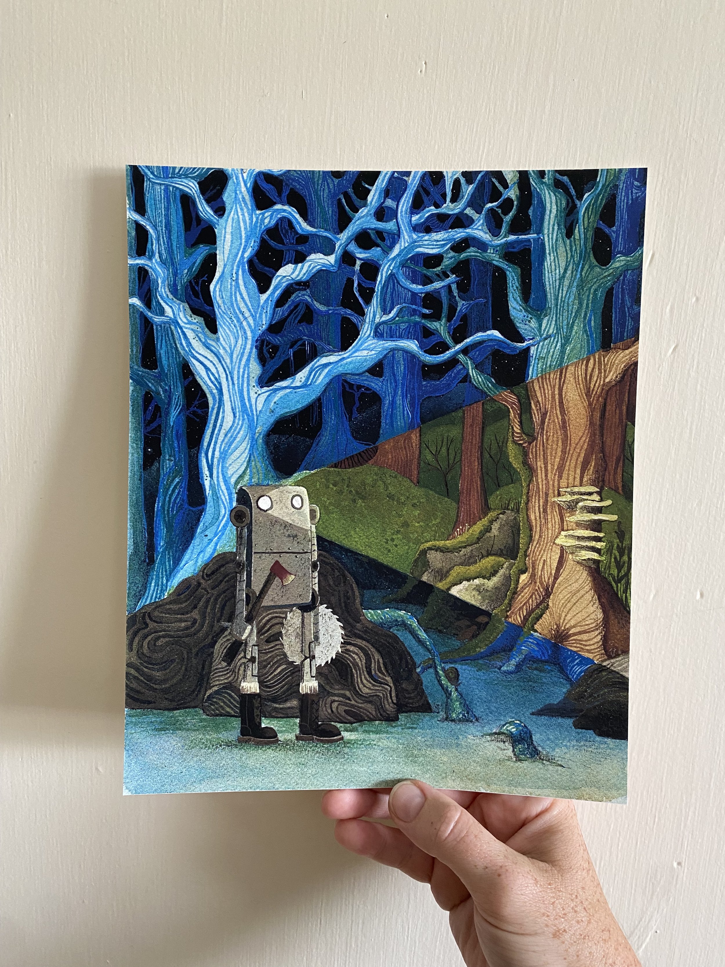 "But I don’t Want to" reproduction of gouache original