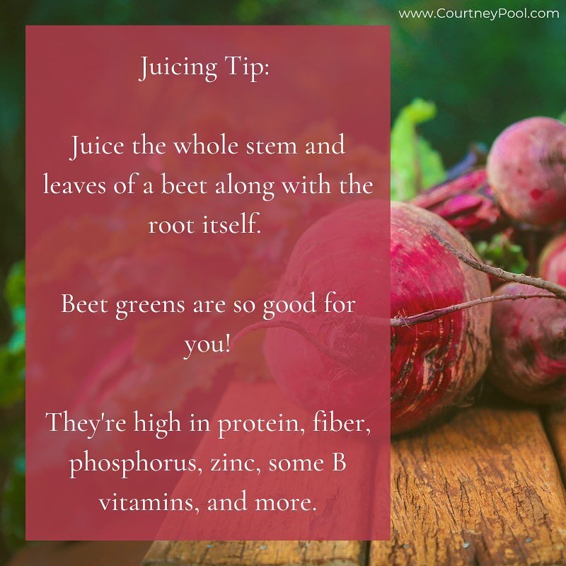 Try substituting beet greens for your usual kale or chard or spinach in your #greenjuice!