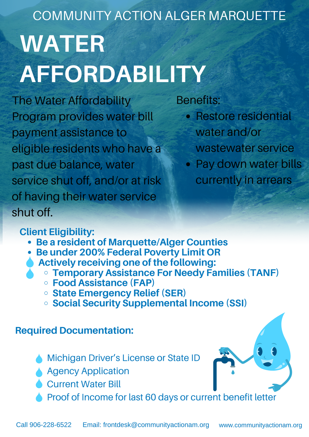 Water Program Need Help Paying Water/Sewer Bills? — Community Action Alger | Marquette