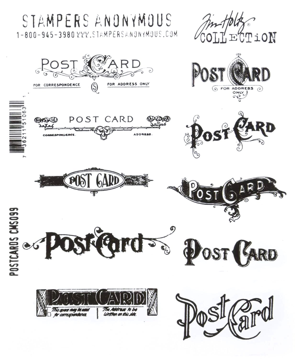Postcard Rubber Stamps
