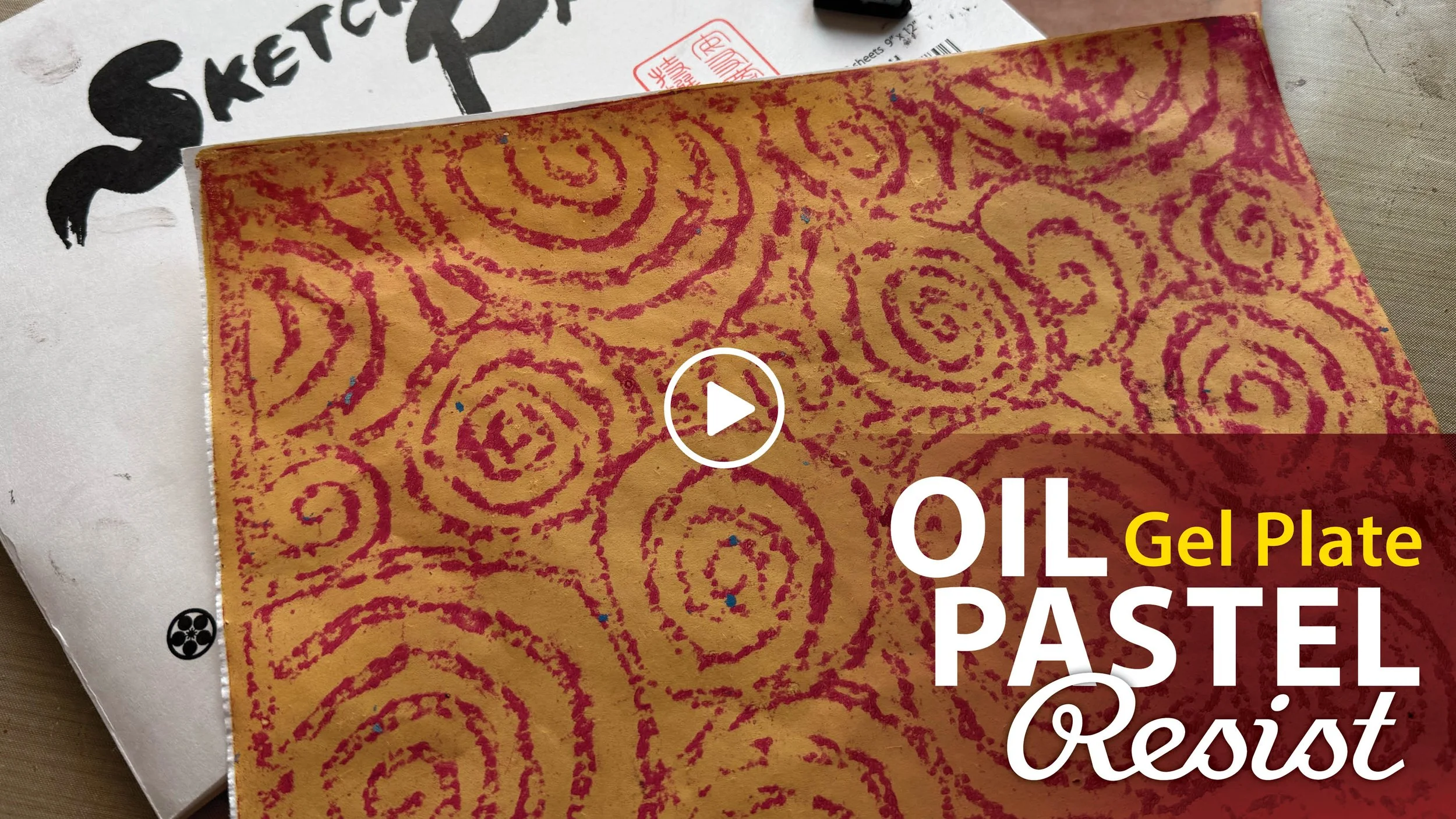 Oil Pastel Resist on the Gel Plate