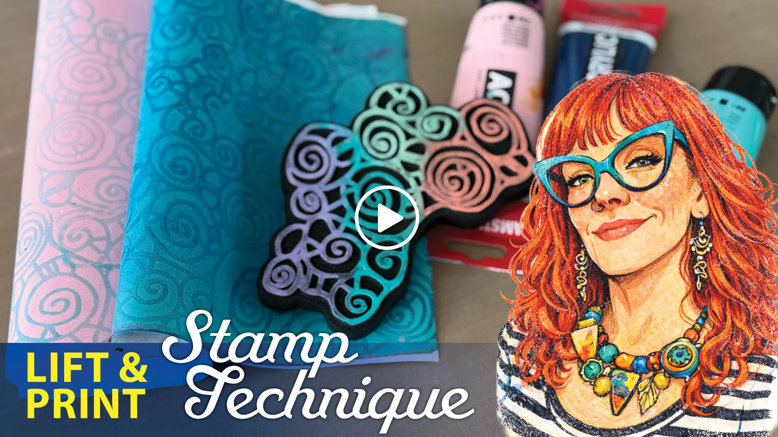 Lift &amp; Print with Foam Stamps on the Gel Plate