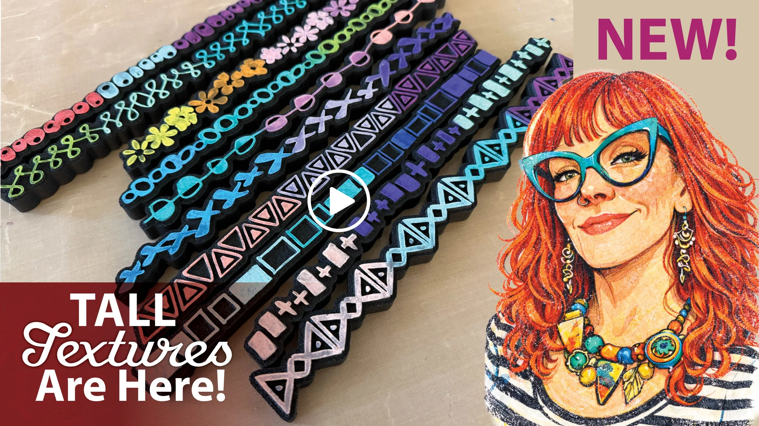 Introducing My NEW Tall Textures Foam Stamps!