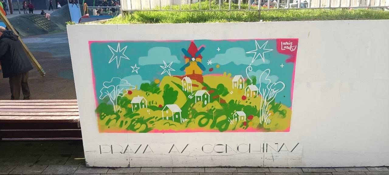 MURAL "AQUÍ ANTES HABÍA UN MUIÑO" - LIBRERÍA GALGO AZUL