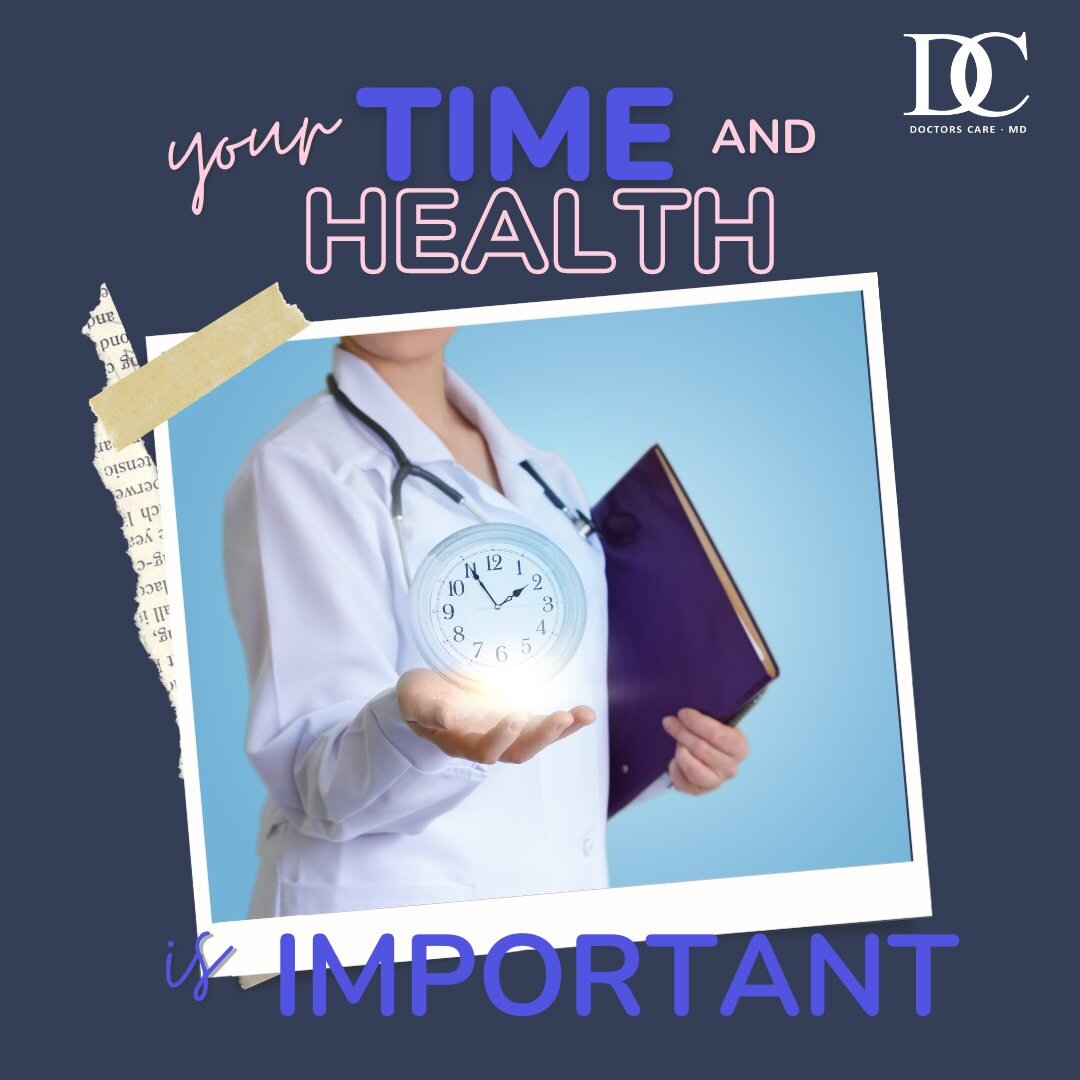 Your Time and Health Is Important

At Doctors Care MD we emphasize the importance of your health while respecting your time. We believe in creating a personal relationship with our patients 🤝

Ready to take charge of your healthcare? Visit www.docto