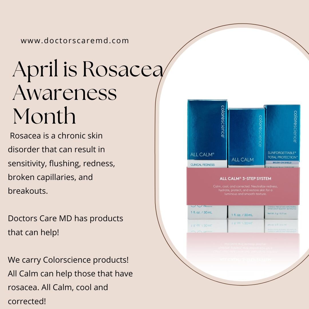 ❓❔Did you know that April is Rosacea Awareness Month? ❓❔

Rosacea is a long-term inflammatory skin condition that causes reddened skin and a rash, usually on the nose and cheeks. It may also cause eye problems. The symptoms typically come and go, wit