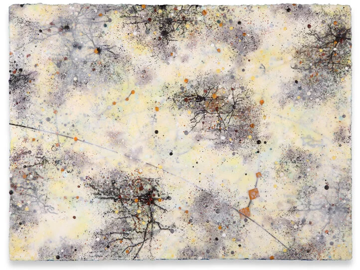 Orion’s Gift, 2010, encaustic on paper mounted on panel