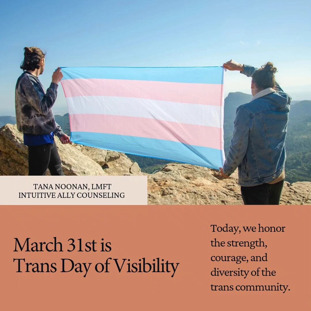 At Intuitive Ally Counseling, we're here to support your journey. 🏳️&zwj;⚧️ Let&rsquo;s celebrate visibility, acceptance, and the beautiful spectrum of gender identities today and every day. 🌈 Your story matters. #transvisibilty #HealingJourney #Me