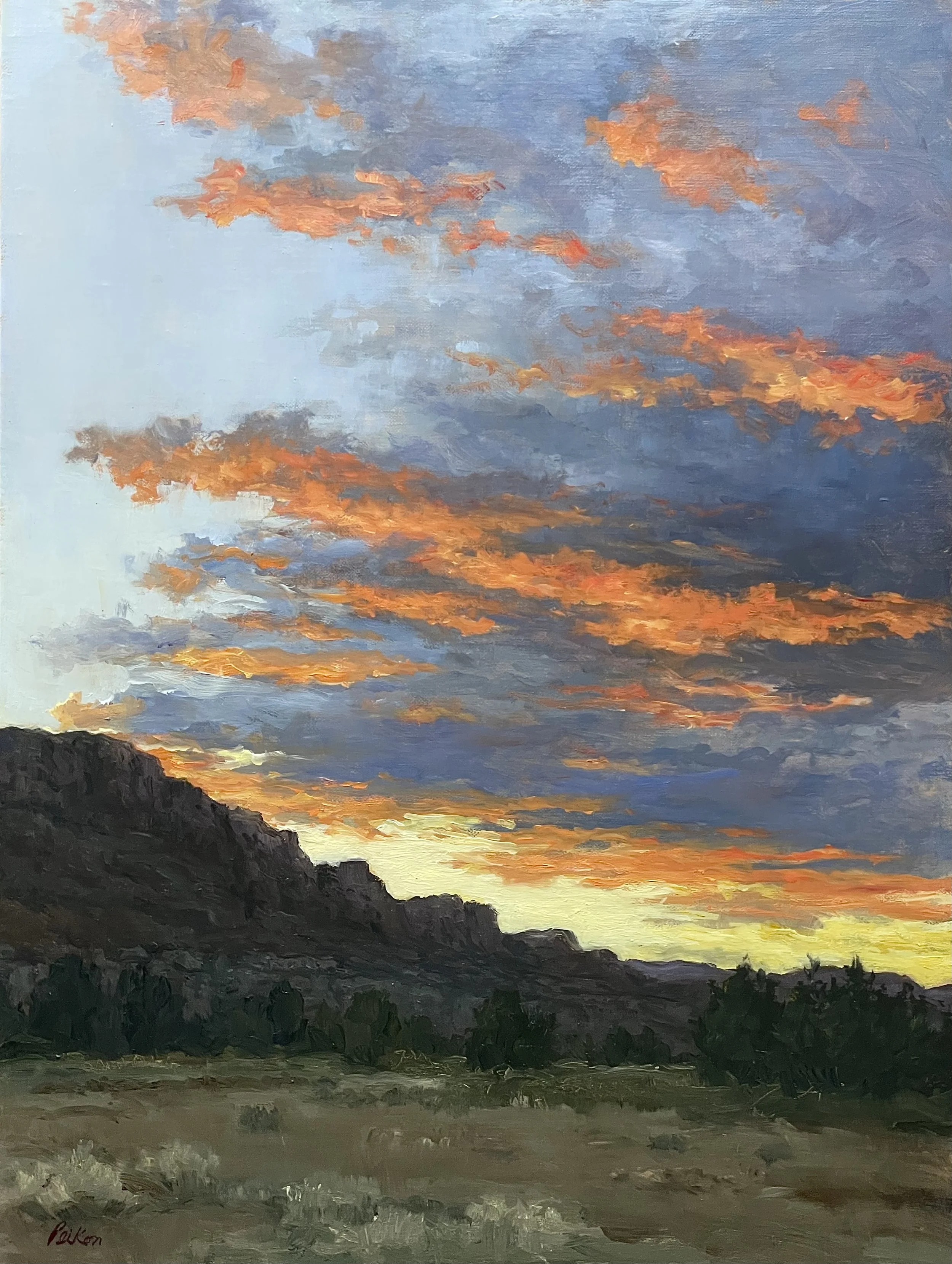 Canyon Sunset, 16 x 12, oil on panel 