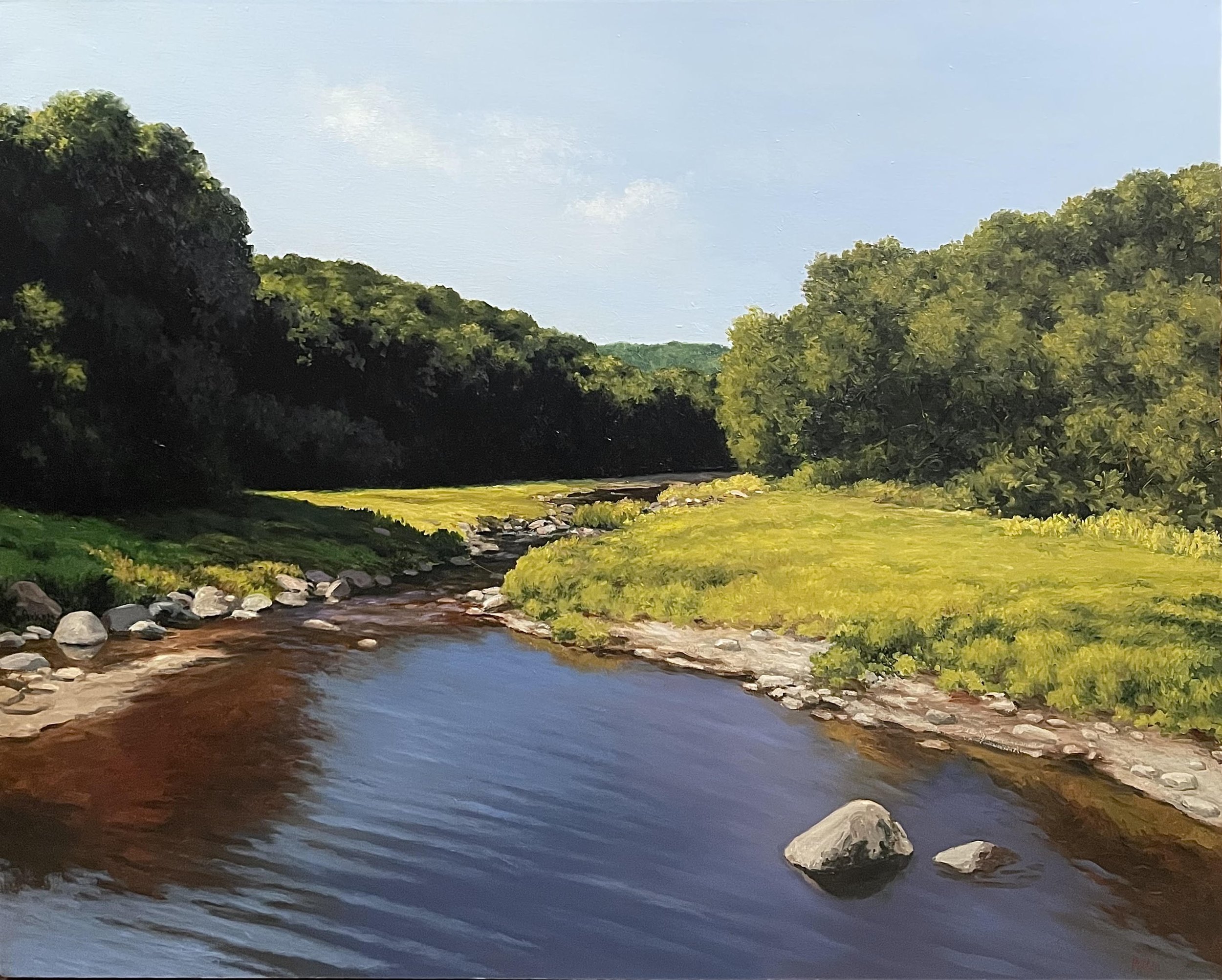 View From the Mill River Bridge, 48 x 60 oil on linen