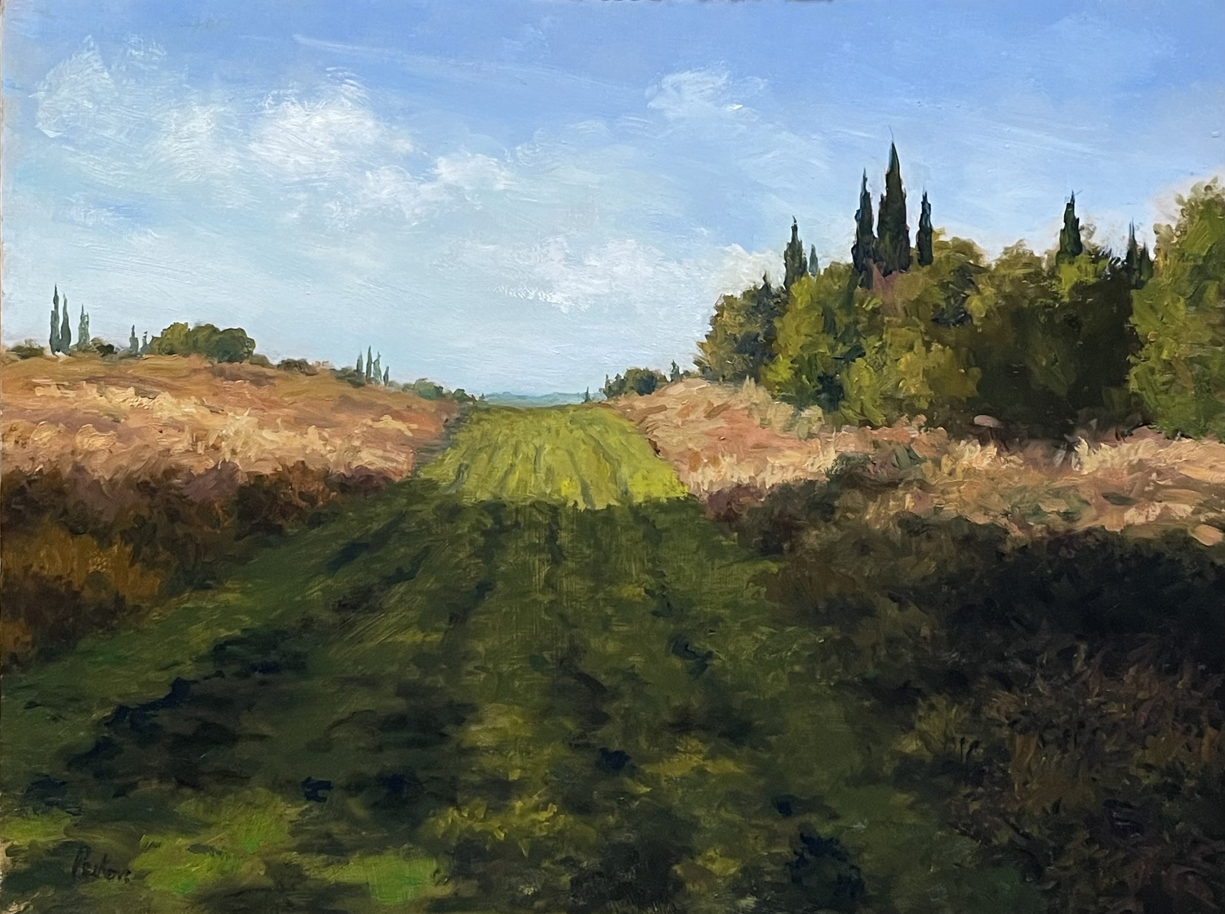 Passeggiata Toscana, 12 x 16 oil on panel