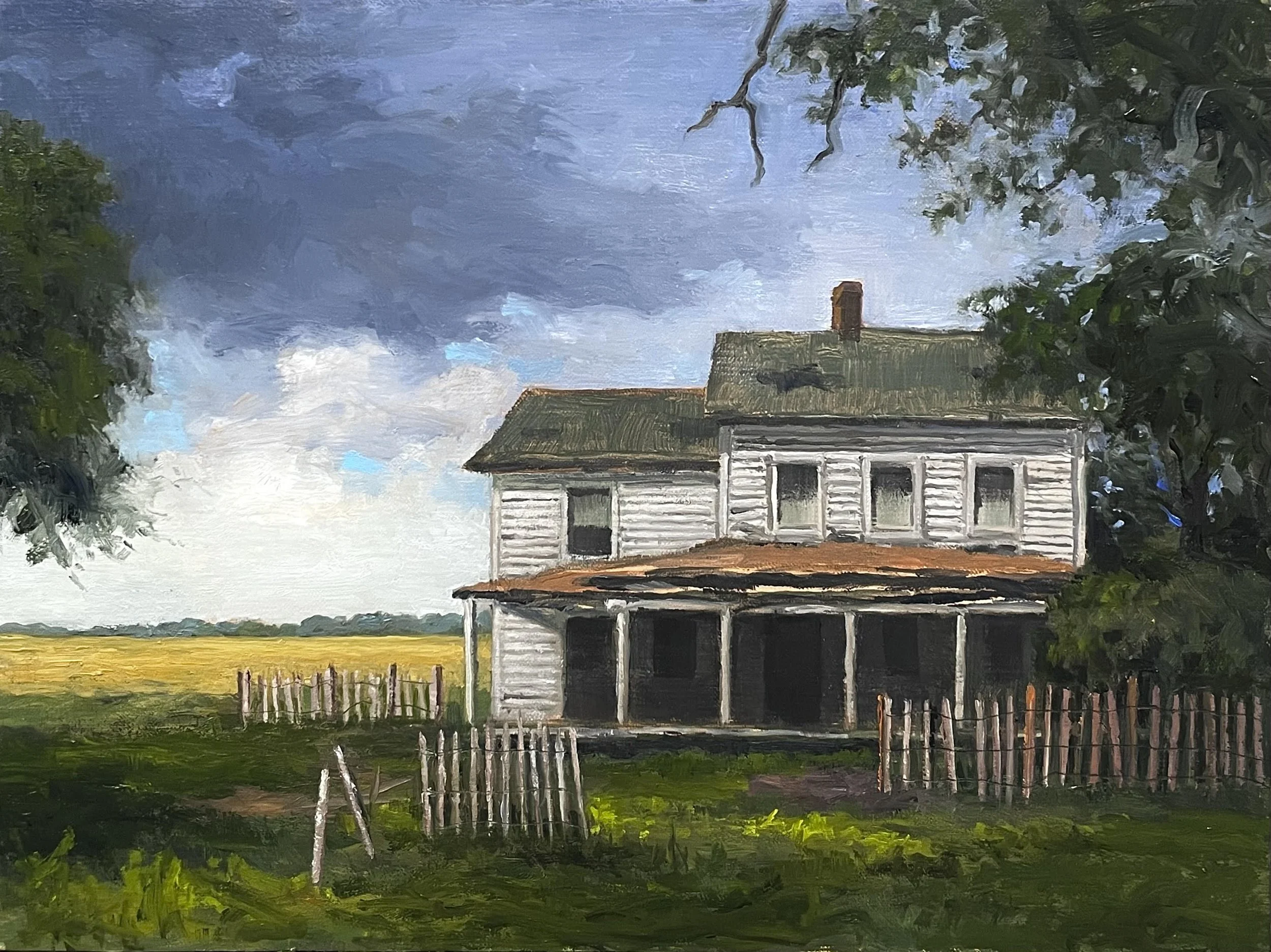 Elegy For the Family Farm, 9 x 12 oil on panel