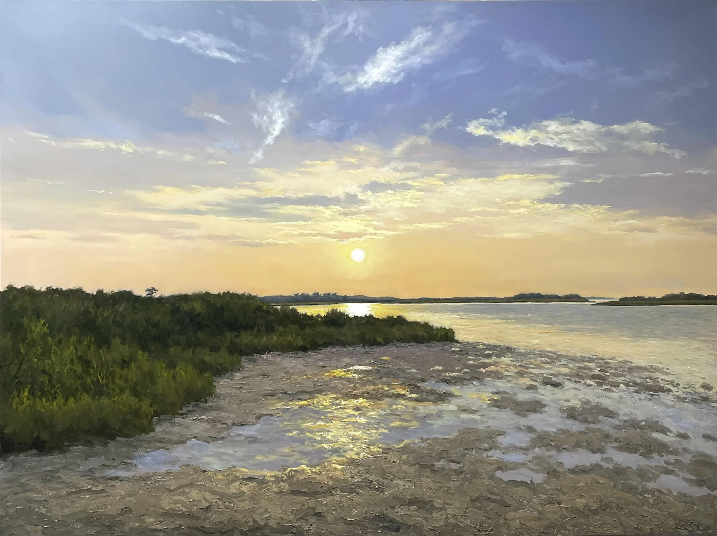 Sunset, Low Tide, 36 x 48 oil on linen