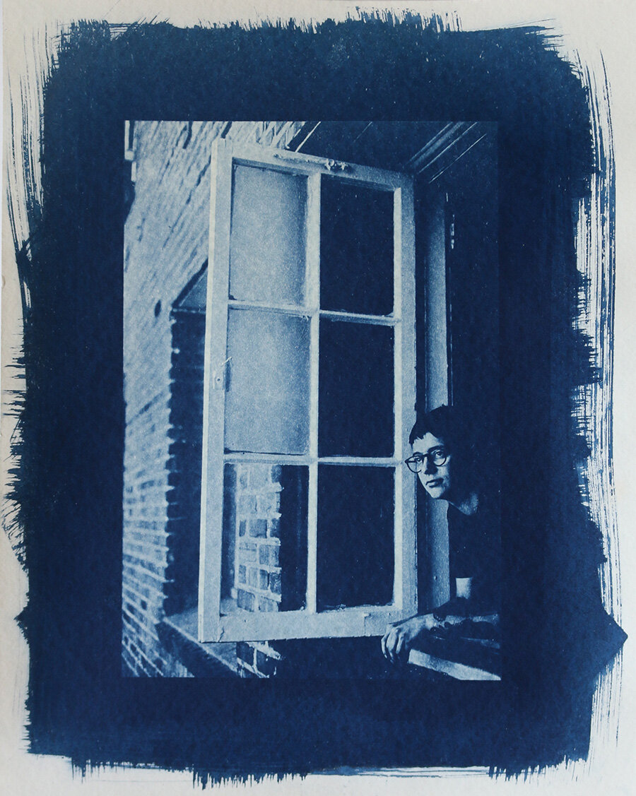 Waiting, cyanotype on watercolor paper, 2018.