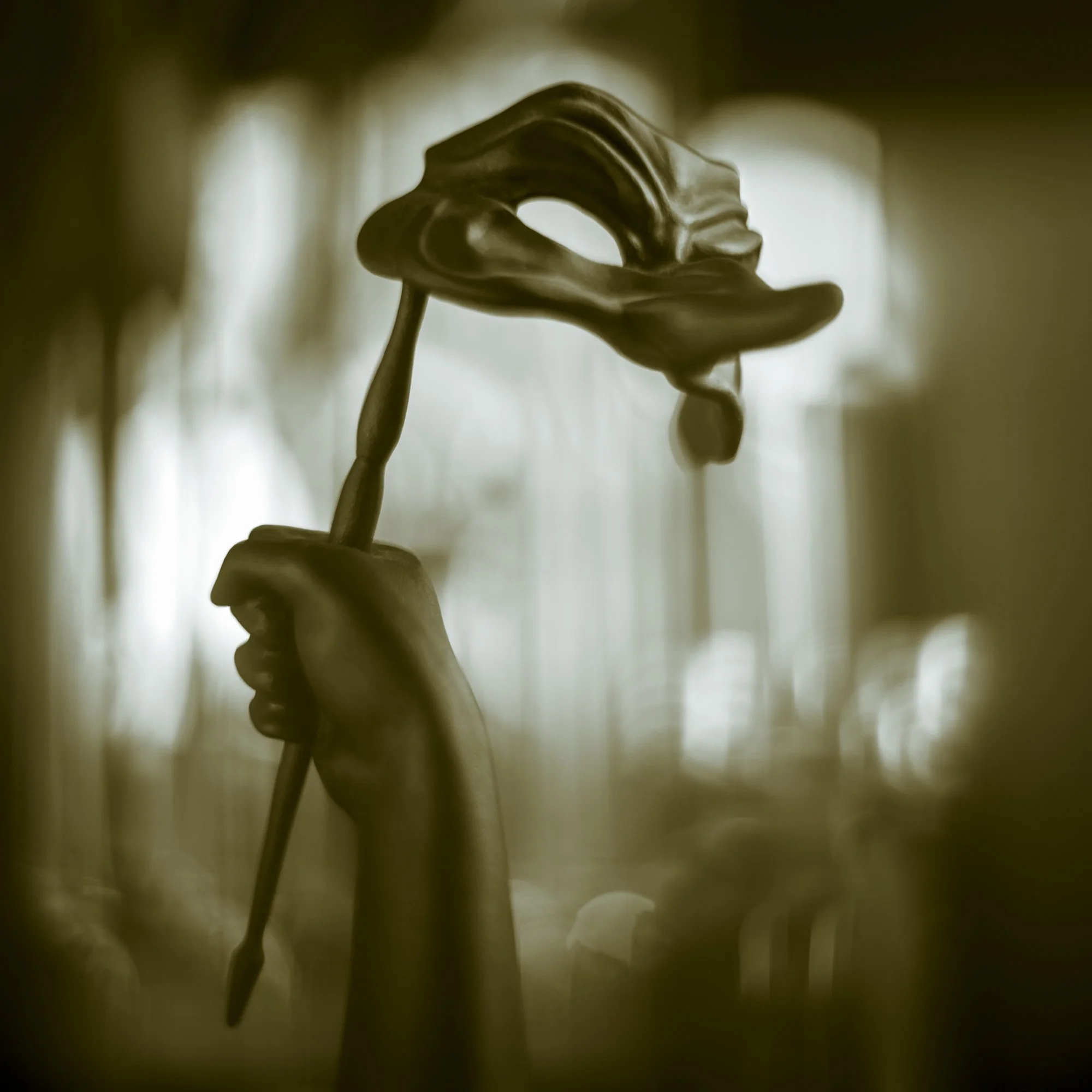 A Venetian mask photographed by Mark Robert Halper.