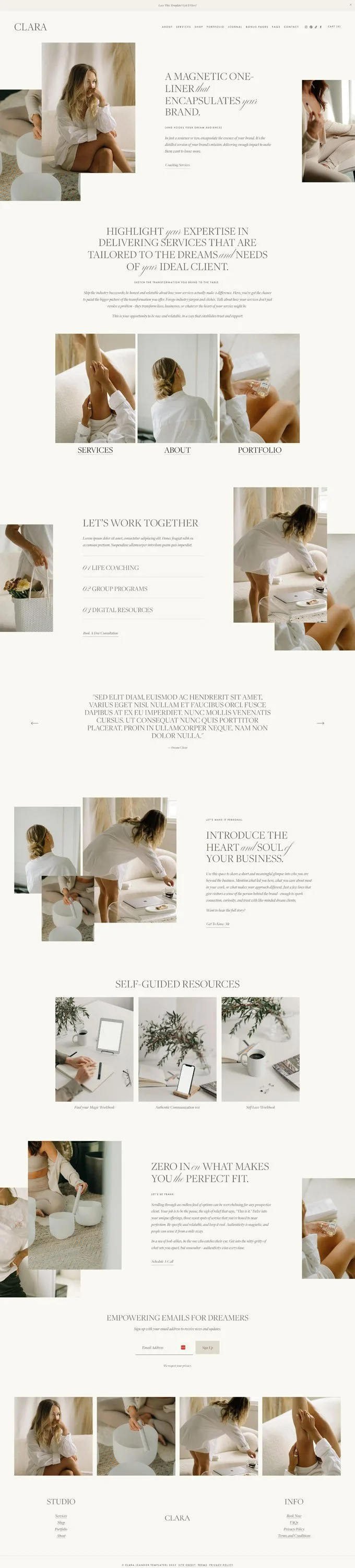 Clara Squarespace Template Preview