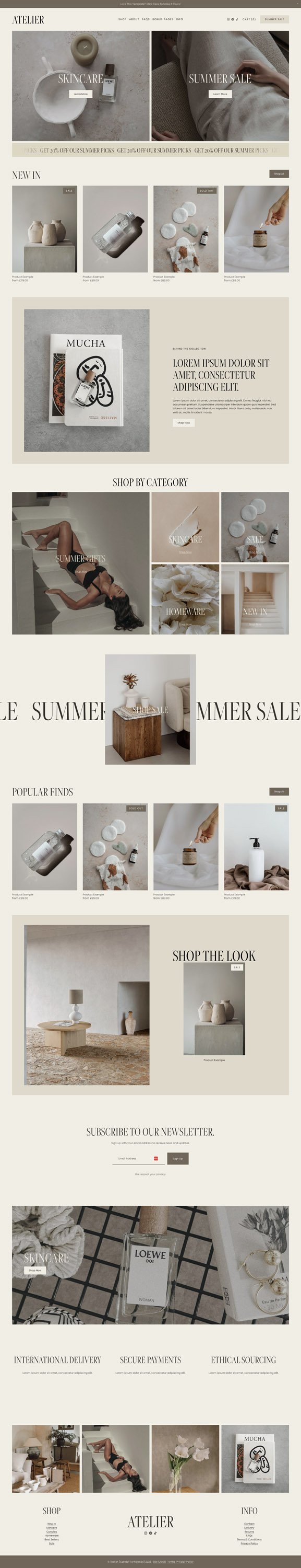 Atelier Squarespace Template Preview