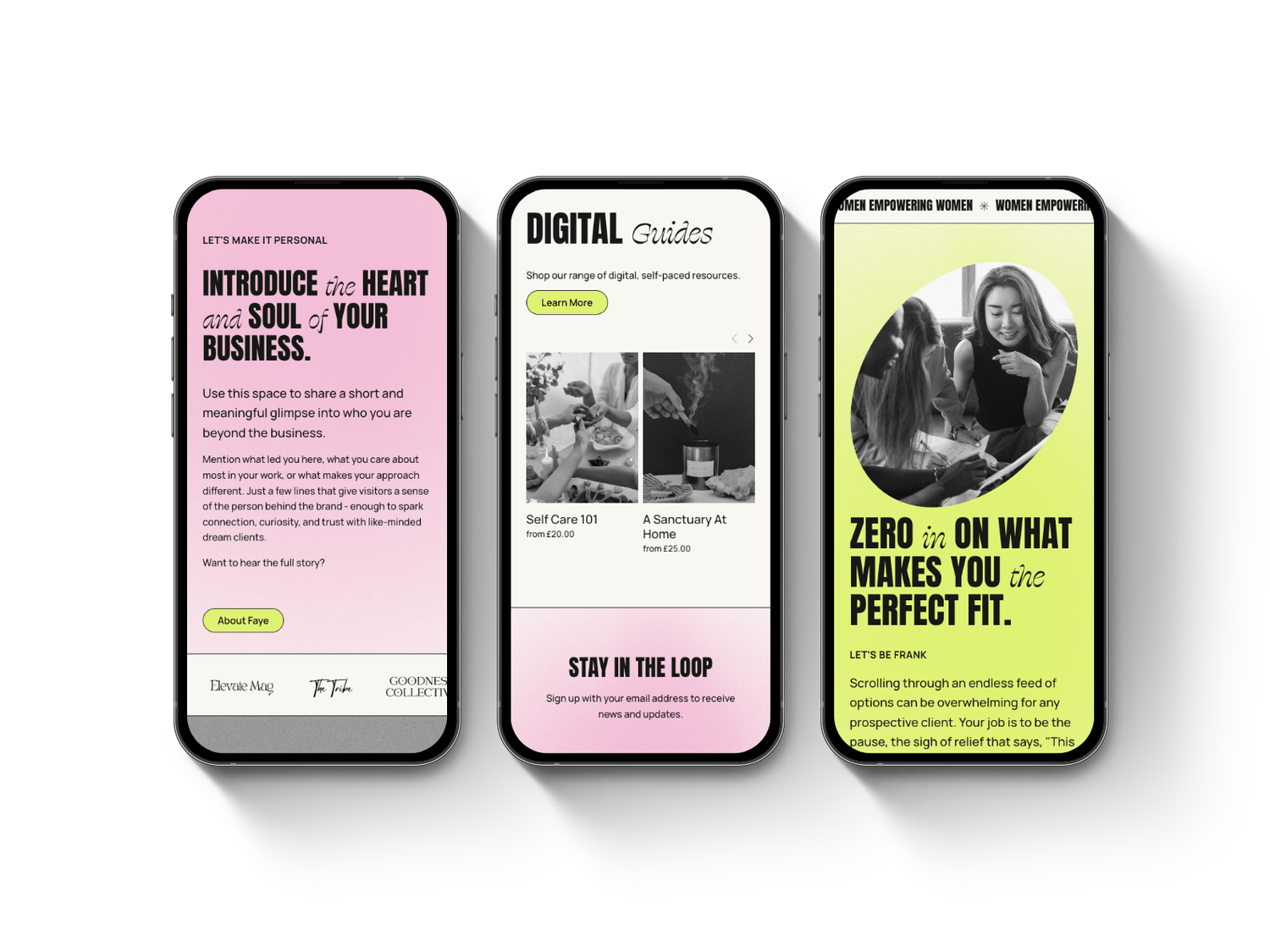 Faye Squarespace Template Preview