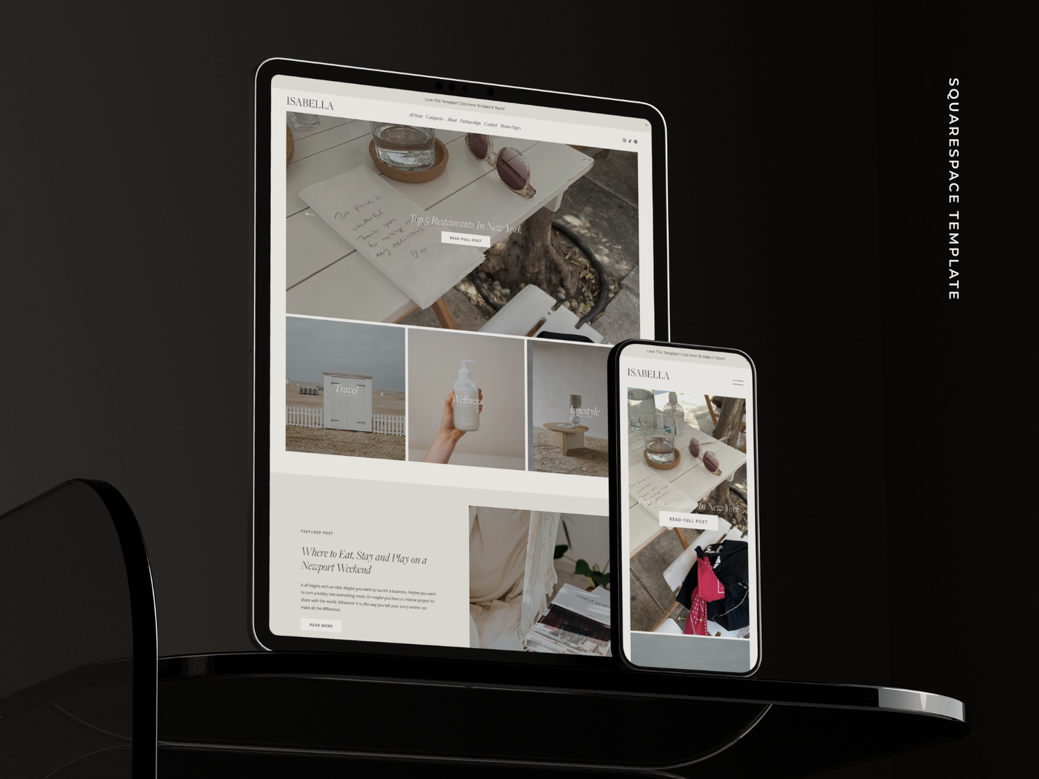 Isabella Squarespace Template Preview