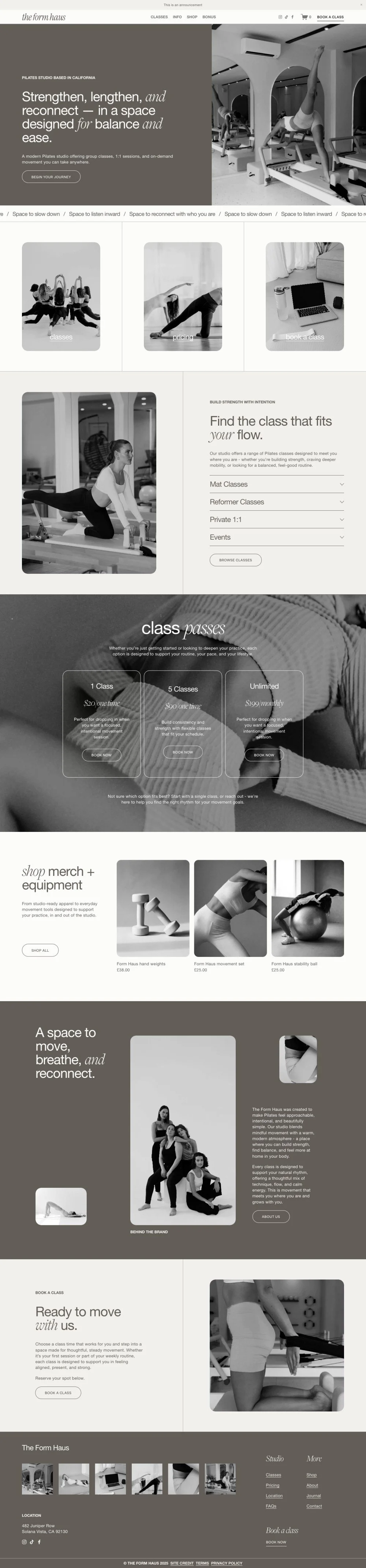 Form Haus Squarespace Template Preview